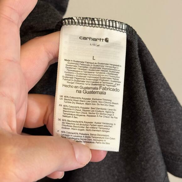 Carhartt K87-M Loose Fit T-Shirt Mens L Gray Heavyweight Short Sleeve Pocket NWT - Picture 6 of 6